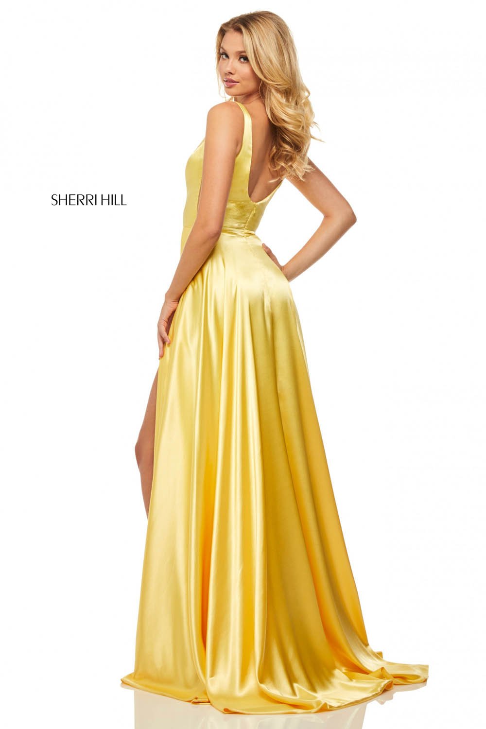 Sherri Hill 52410 prom dress images. Sherri Hill 52410 is available in these colors: Mocha, Red, Royal, Emerald, Wine, Yellow, Light Blue, Navy, Gunmetal, Black, Blue, Teal, Ruby, Rose.