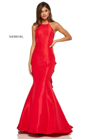 Sherri Hill 52490 prom dress images.  Sherri Hill 52490 is available in these colors: Red, Royal, Emerald, Light Blue, Black, Yellow.