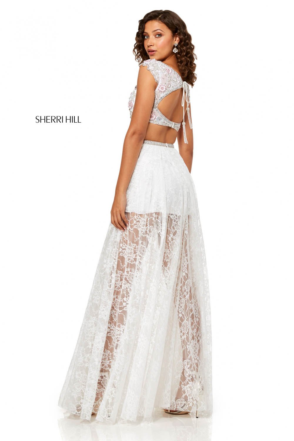 Sherri Hill 52519 prom dress images. Sherri Hill 52519 is available in these colors: Ivory Pink, Navy Pink.