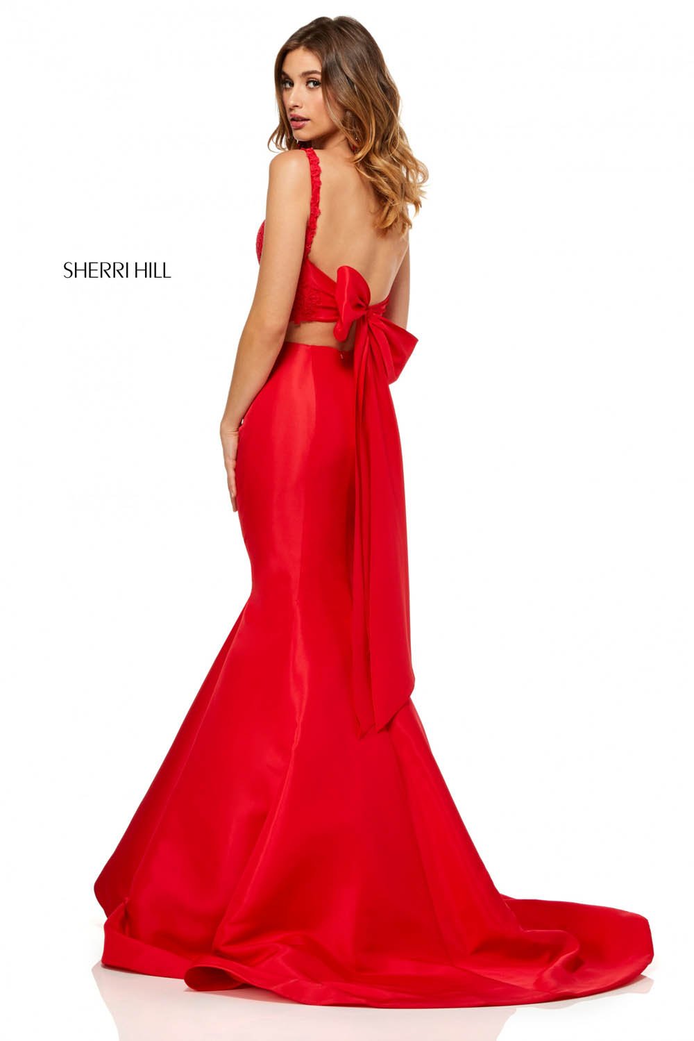 Sherri Hill 52528 prom dress images. Sherri Hill 52528 is available in these colors: Ivory, Yellow, Red, Lilac, Black, Coral, Aqua.