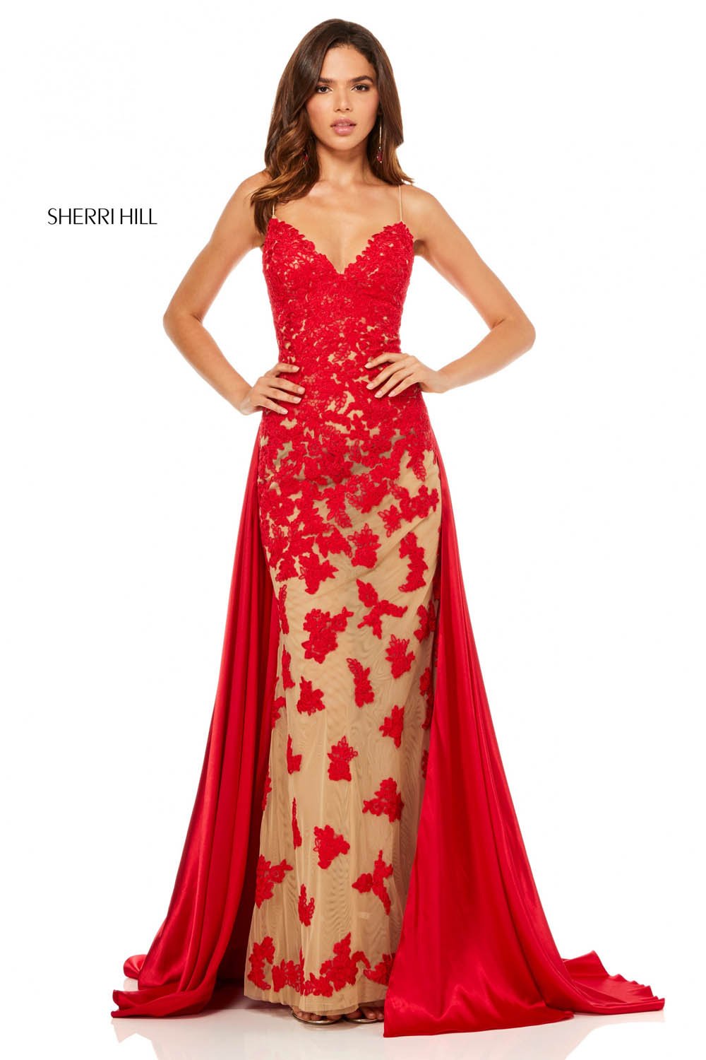 Sherri Hill 52538 prom dress images. Sherri Hill 52538 is available in these colors: Nude Red, Nude Black, Nude Ivory, Nude Lilac, Nude Magenta, Nude Light Blue, Nude Teal, Nude Wine, Nude Aqua.
