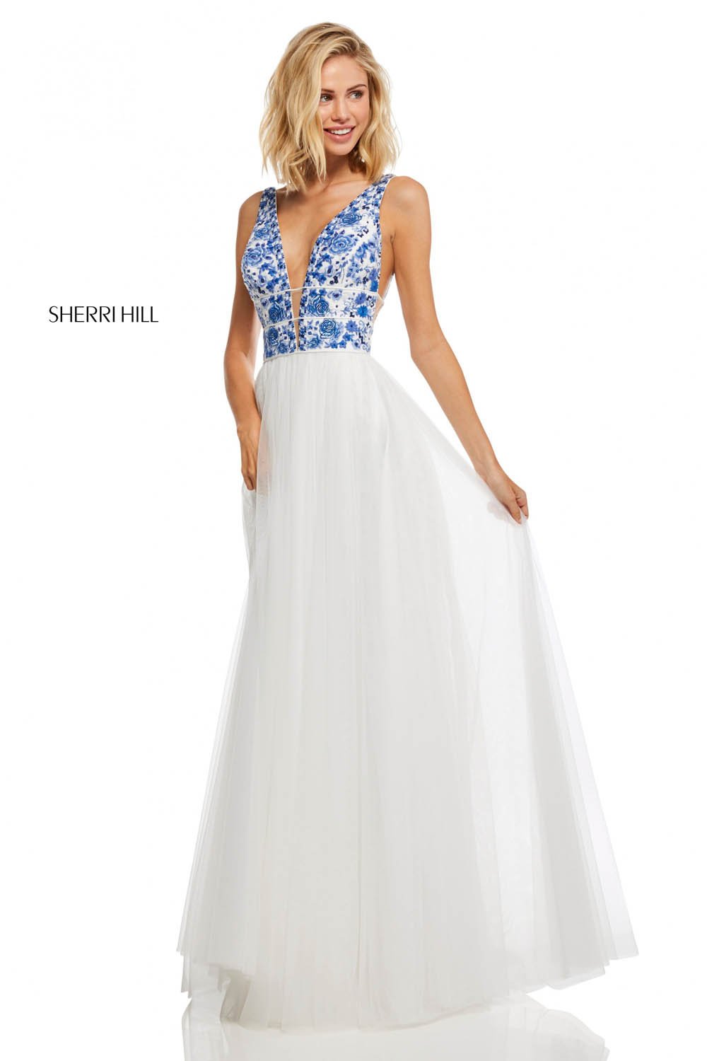 Sherri Hill 52672 prom dress images. Sherri Hill 52672 is available in these colors: Ivory Coral, Ivory Aqua, Ivory Blue, Nude Aqua, Nude Coral, Nude Blue.