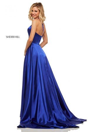 Sherri Hill 52921 prom dress images.  Sherri Hill 52921 is available in these colors: Yellow, Red, Emerald, Blue, Mocha, Teal, Purple, Royal, Rose, Lilac, Navy, Black, Ivory.