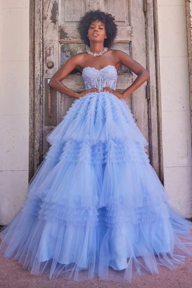 Periwinkle blue evening gown online