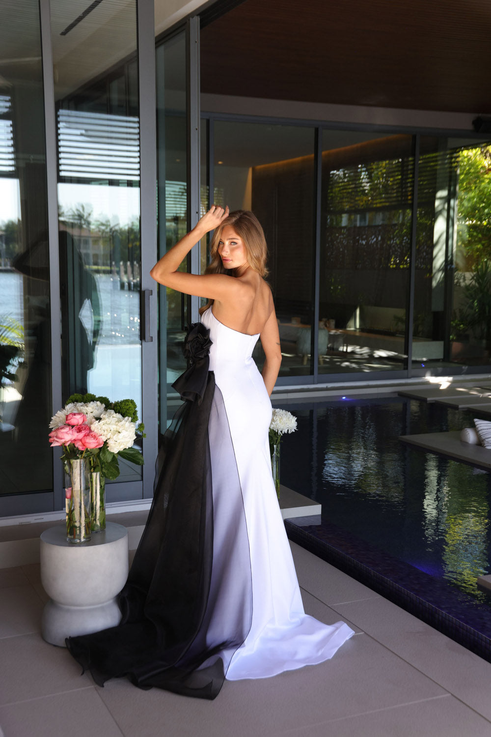 Ava Presley 26518 prom dress images.  Ava Presley 26518 is available in these colors: White, White Black, Turquoise.