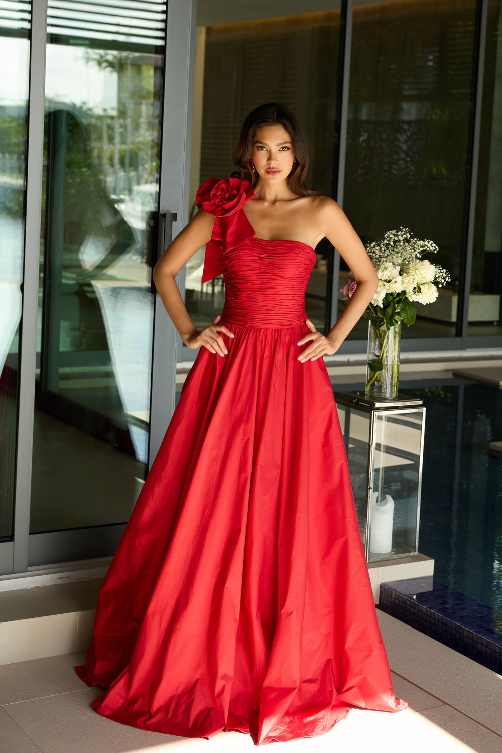 Ava Presley 26524 prom dress images.  Ava Presley 26524 is available in these colors: White, Red, Watermelon, Yellow.