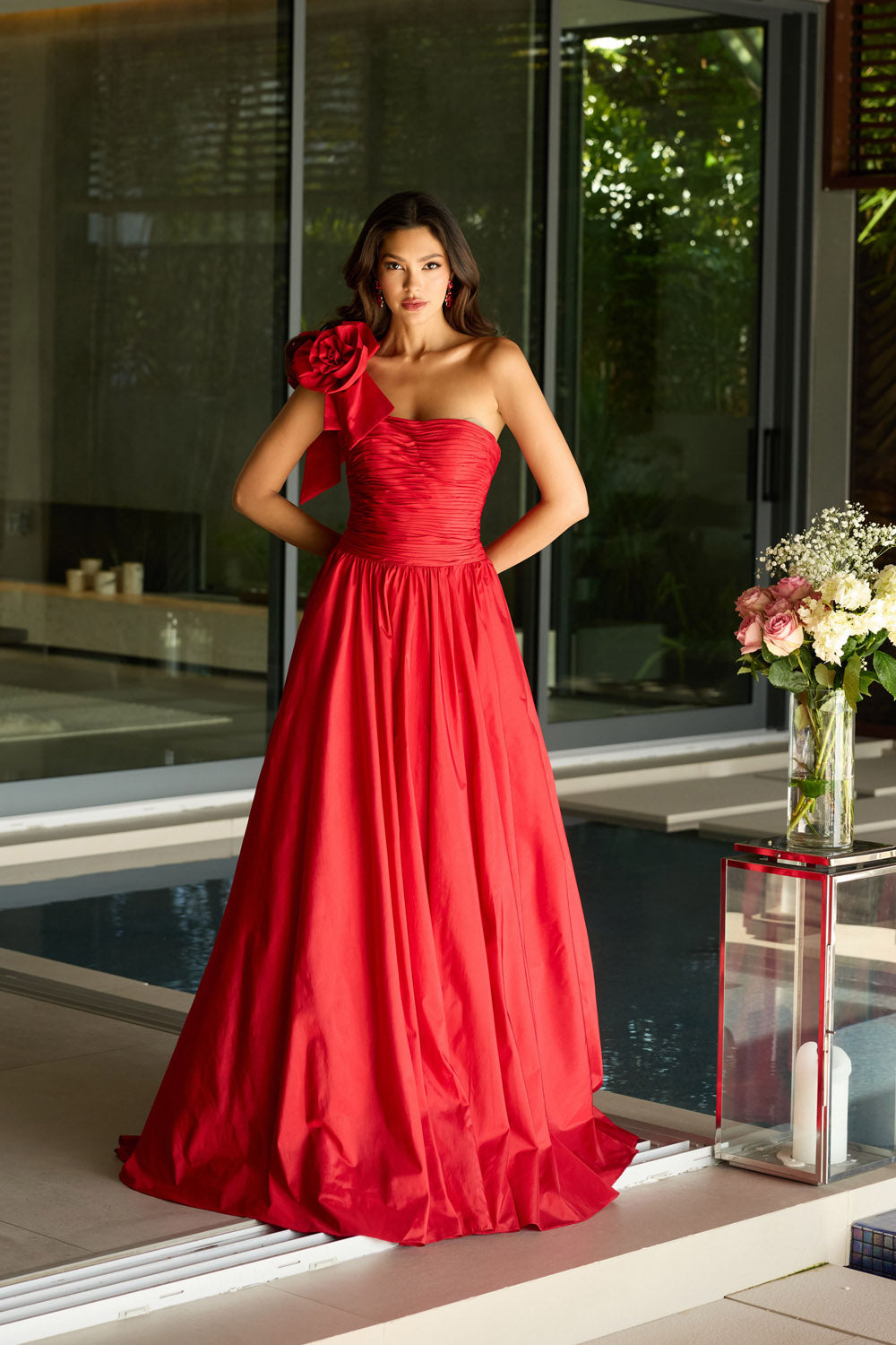 Ava Presley 26524 prom dress images.  Ava Presley 26524 is available in these colors: White, Red, Watermelon, Yellow.