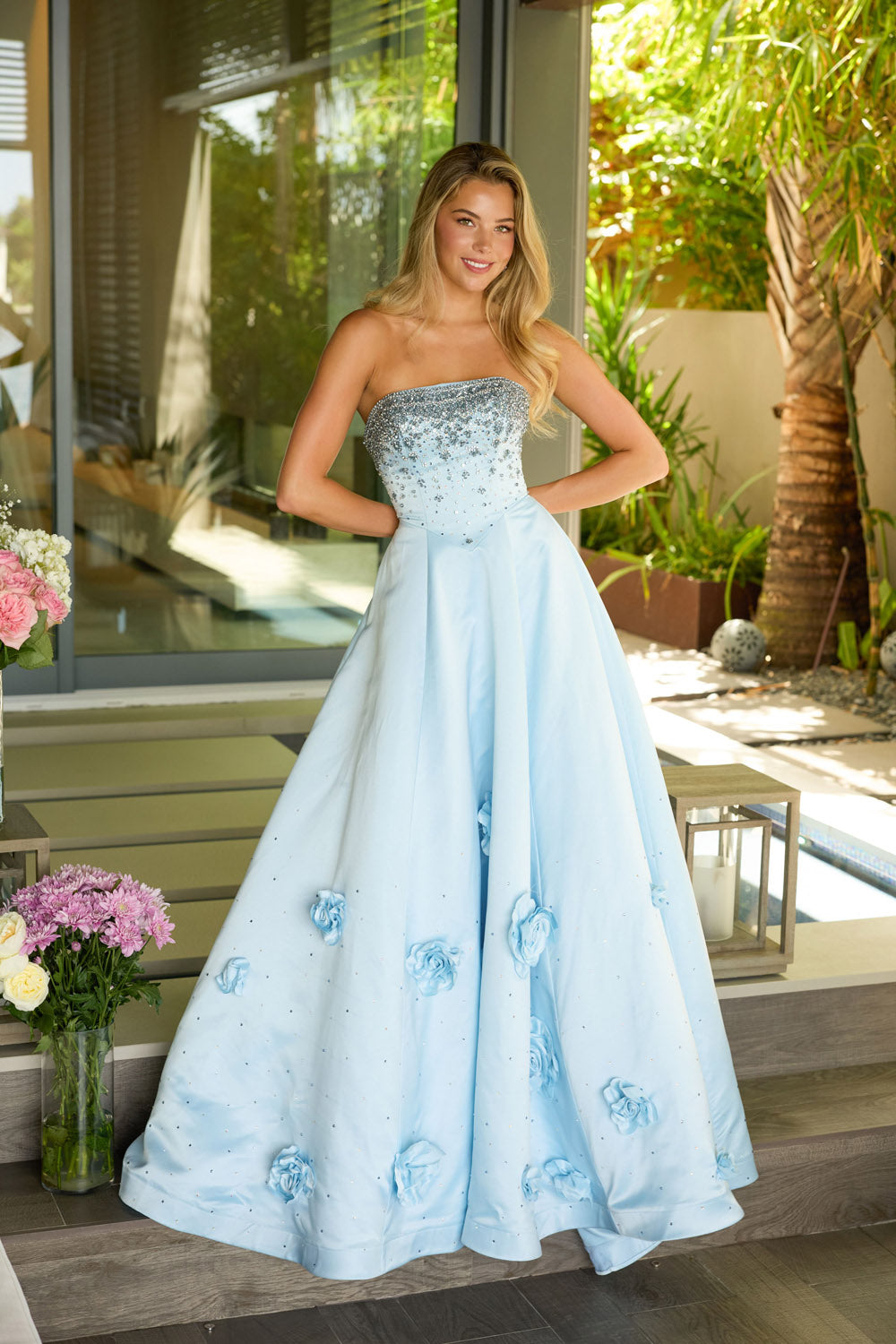 Ava Presley 26532 prom dress images.  Ava Presley 26532 is available in these colors: Light Blue, White, Cherry Red, Coral Pink, Periwinkle.
