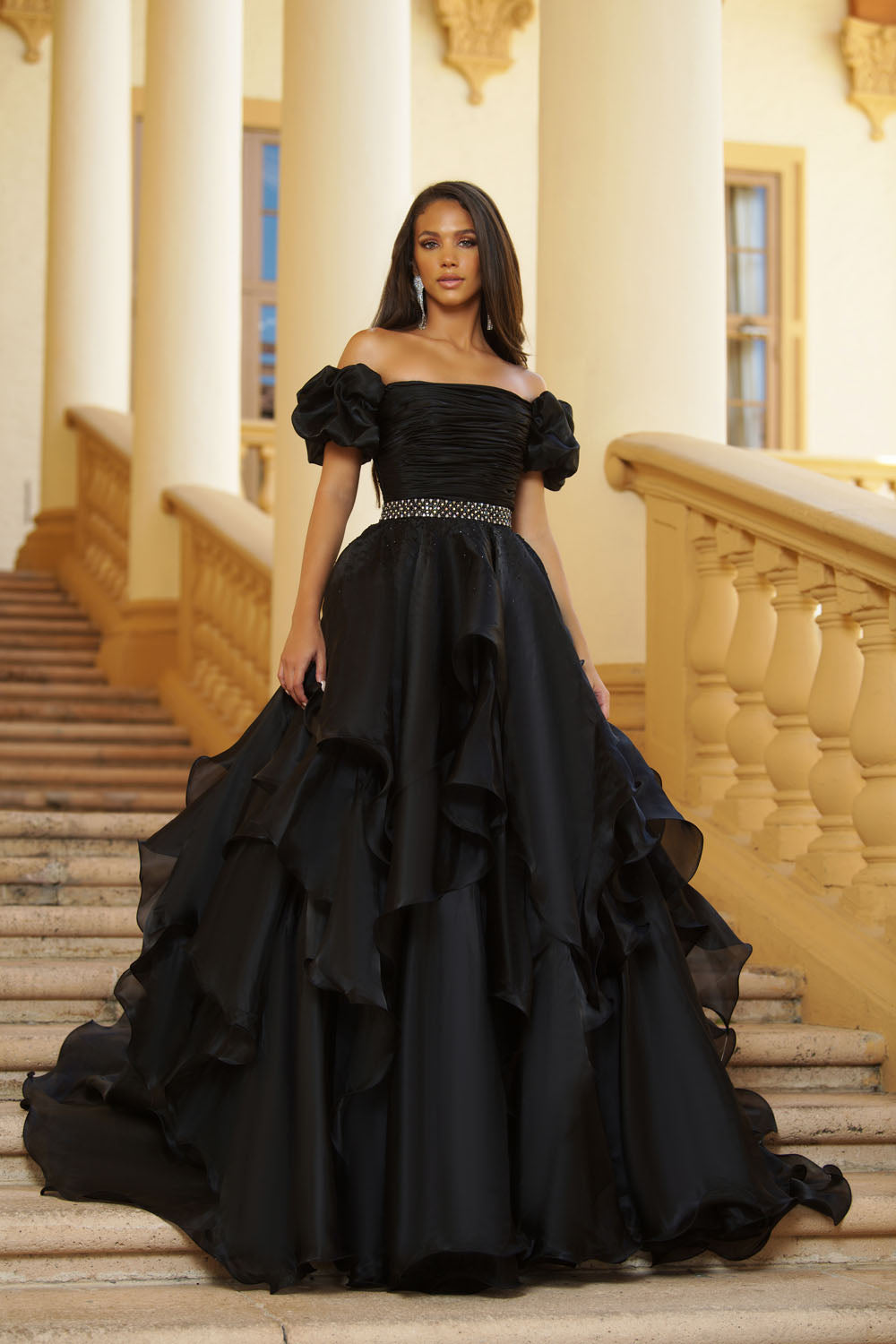 Ava Presley 28571 prom dress images. Ava Presley 28571 is available in these colors: Royal, Red, Orchid, Light Blue, White, Fuchsia, Black.