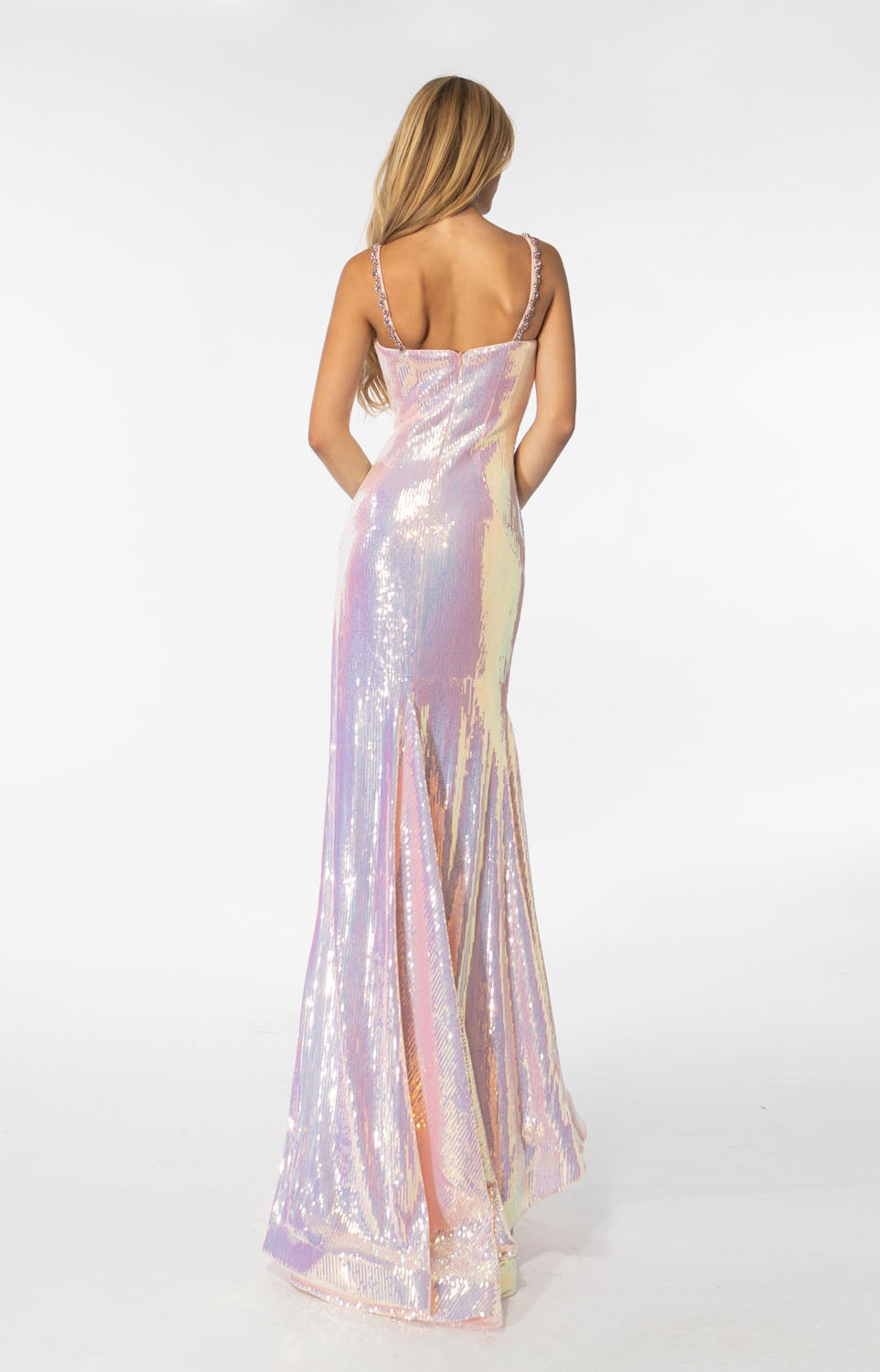 Ava Presley 39261 prom dress images.  Ava Presley 39261 is available in these colors: Black, Iridescent Pink.