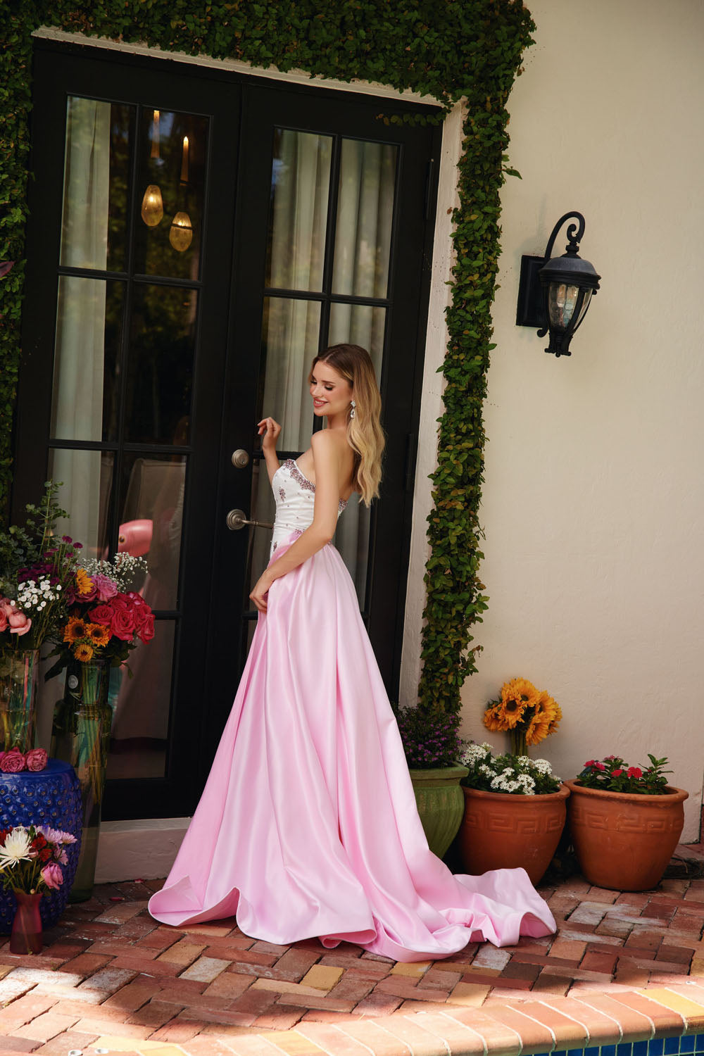 Ava Presley 40088 prom dress images.  Ava Presley 40088 is available in these colors: Off White Light Pink,Off White Light Blue,Periwinkle,Jade.