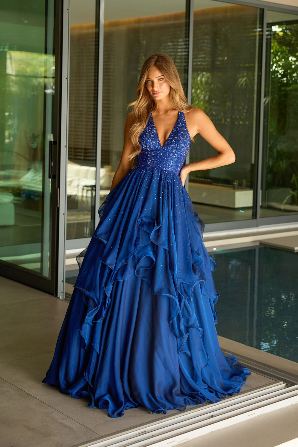 Ava Presley 42238 prom dress images.  Ava Presley 42238 is available in these colors: Cobalt, Periwinkle, White, Black, Peacock, Pink.