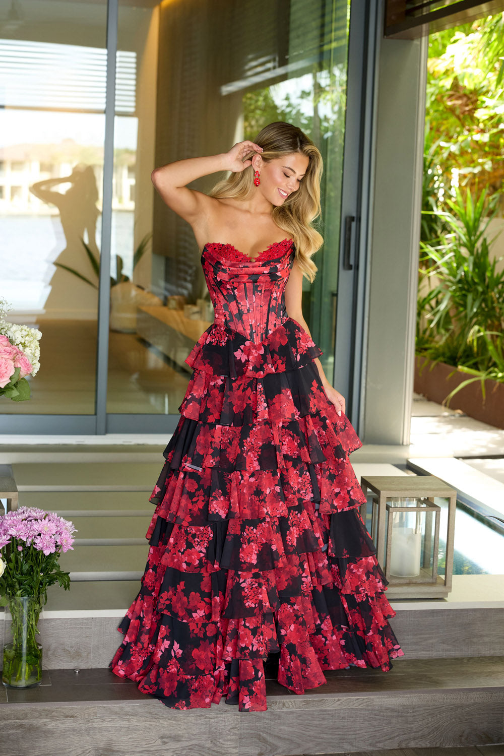 Ava Presley 47108 prom dress images.  Ava Presley 47108 is available in these colors: Black Red.