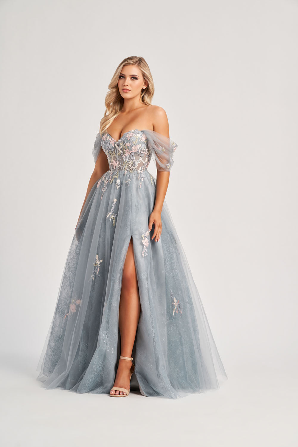 Colette CL8150 prom dress images.  Colette CL8150 is available in these colors: Platinum Multi.