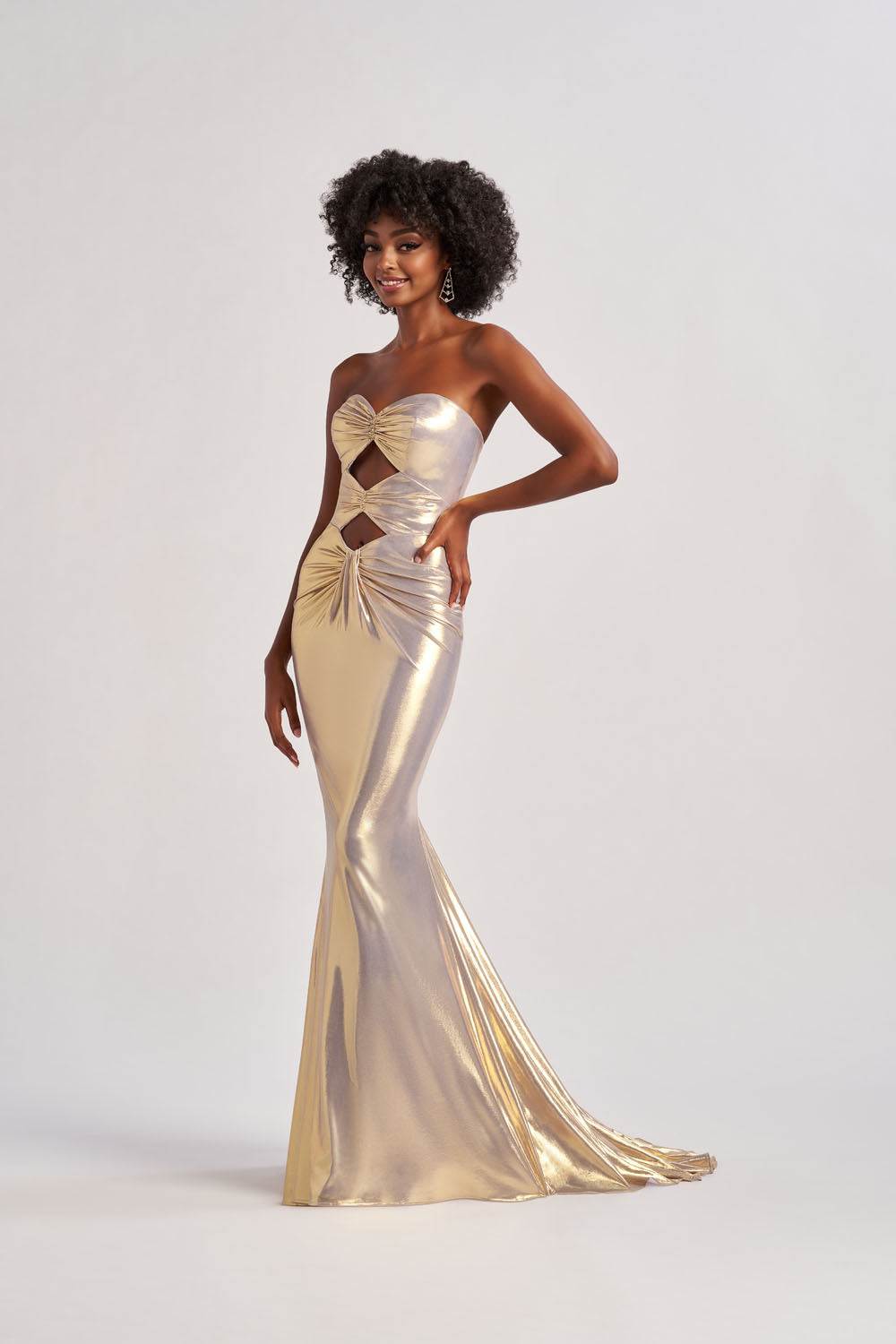 Colette CL8545 prom dress images.  Colette CL8545 is available in these colors: Aqua, Pink, Gold.