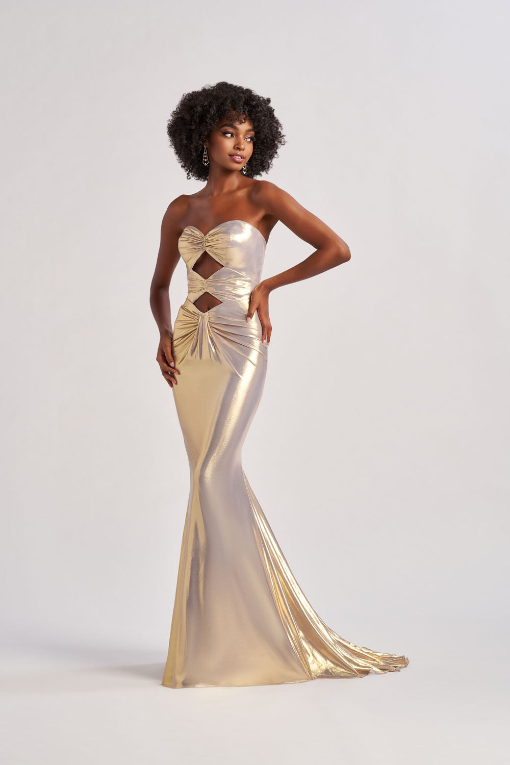 Colette CL8545 prom dress images.  Colette CL8545 is available in these colors: Aqua, Pink, Gold.