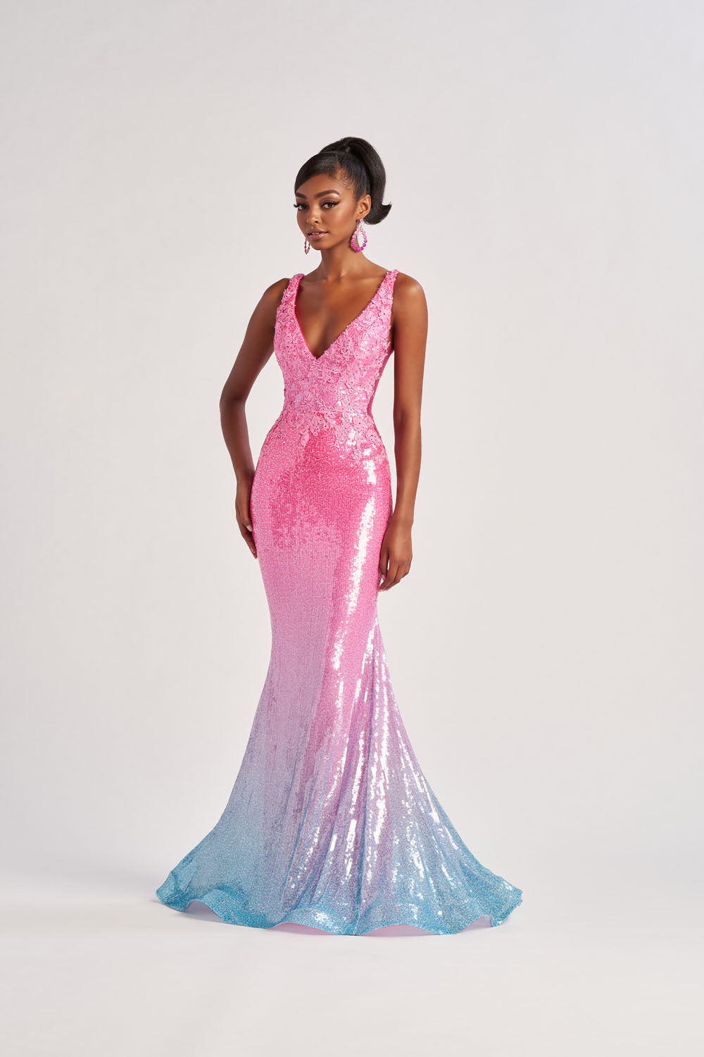 Colette CL8605 prom dress images.  Colette CL8605 is available in these colors: Pink Ombre.