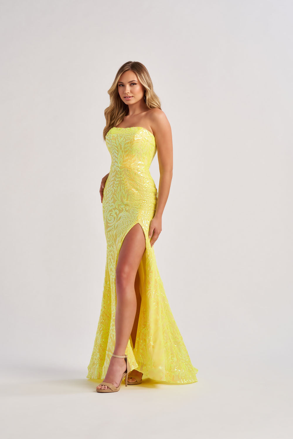 Colette CL8610 prom dress images.  Colette CL8610 is available in these colors: Royal Blue, Orchid, Sunshine.