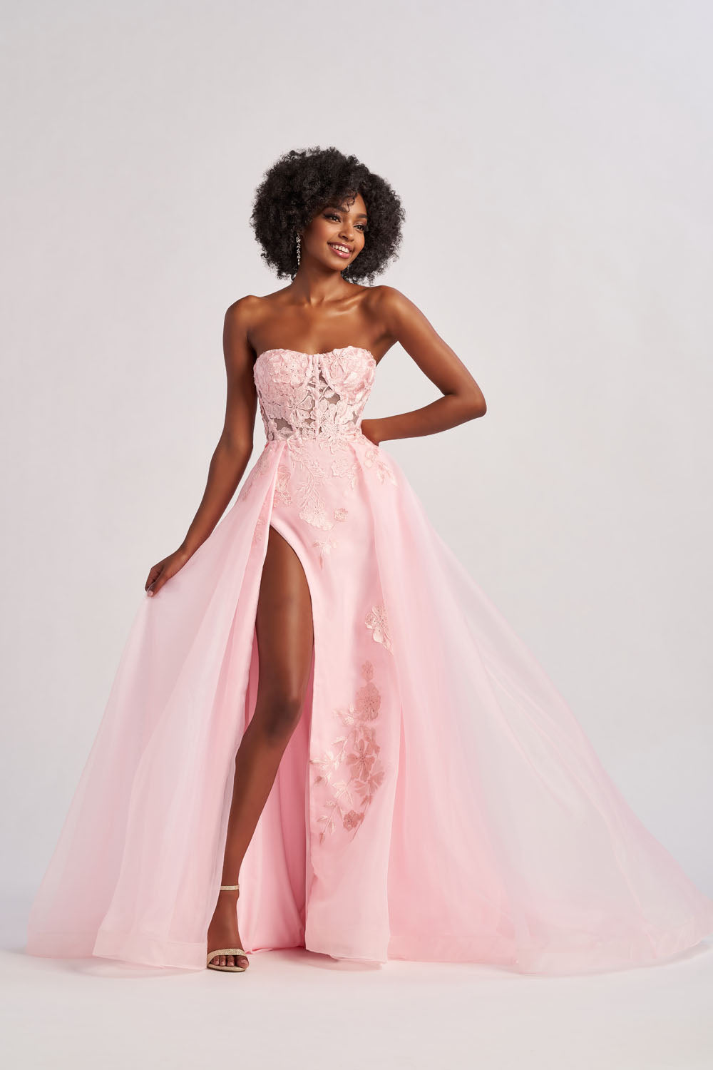 Colette CL8660 prom dress images.  Colette CL8660 is available in these colors: Lilac, Bubblegum Pink.