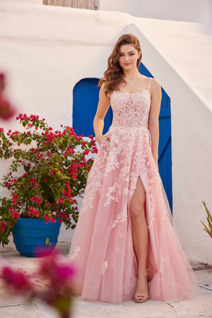 Ellie Wilde EW35114 prom dress images.  Ellie Wilde EW35114 is available in these colors: Blush, Lilac, and Sage.