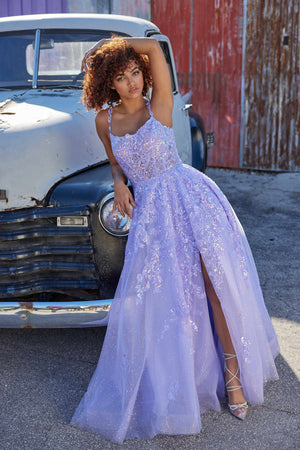 Ellie Wilde EW35114 prom dress images.  Ellie Wilde EW35114 is available in these colors: Blush, Lilac, and Sage.