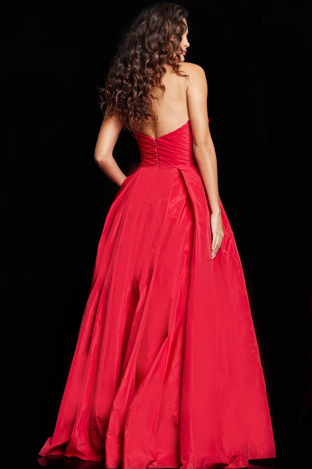 Jovani 37266 Red ballgown with a corset back, perfect for prom prom dress.