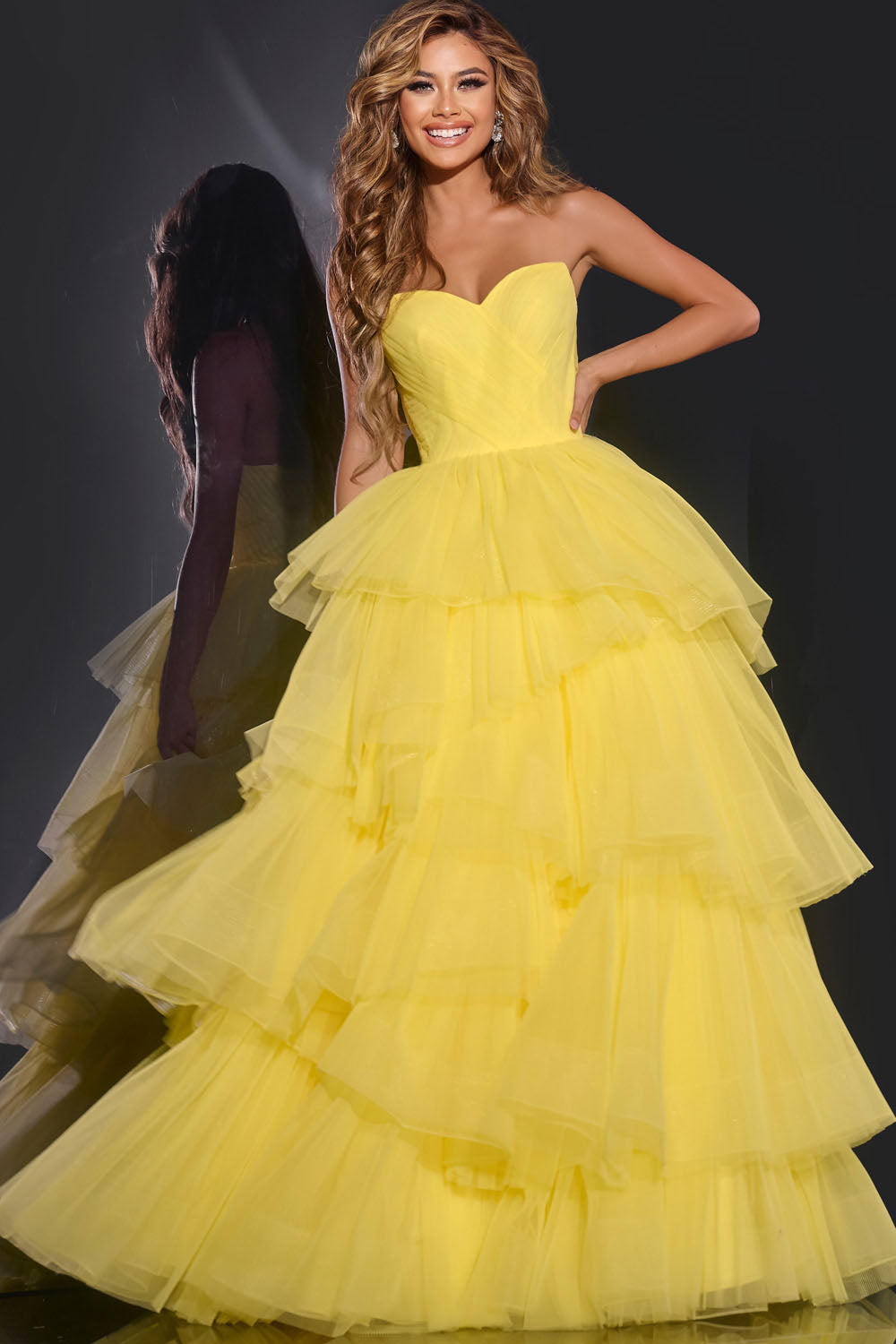 Jovani 40394 prom dress images.  Jovani 40394 is available in these colors: Yellow, Red, Light Blue.