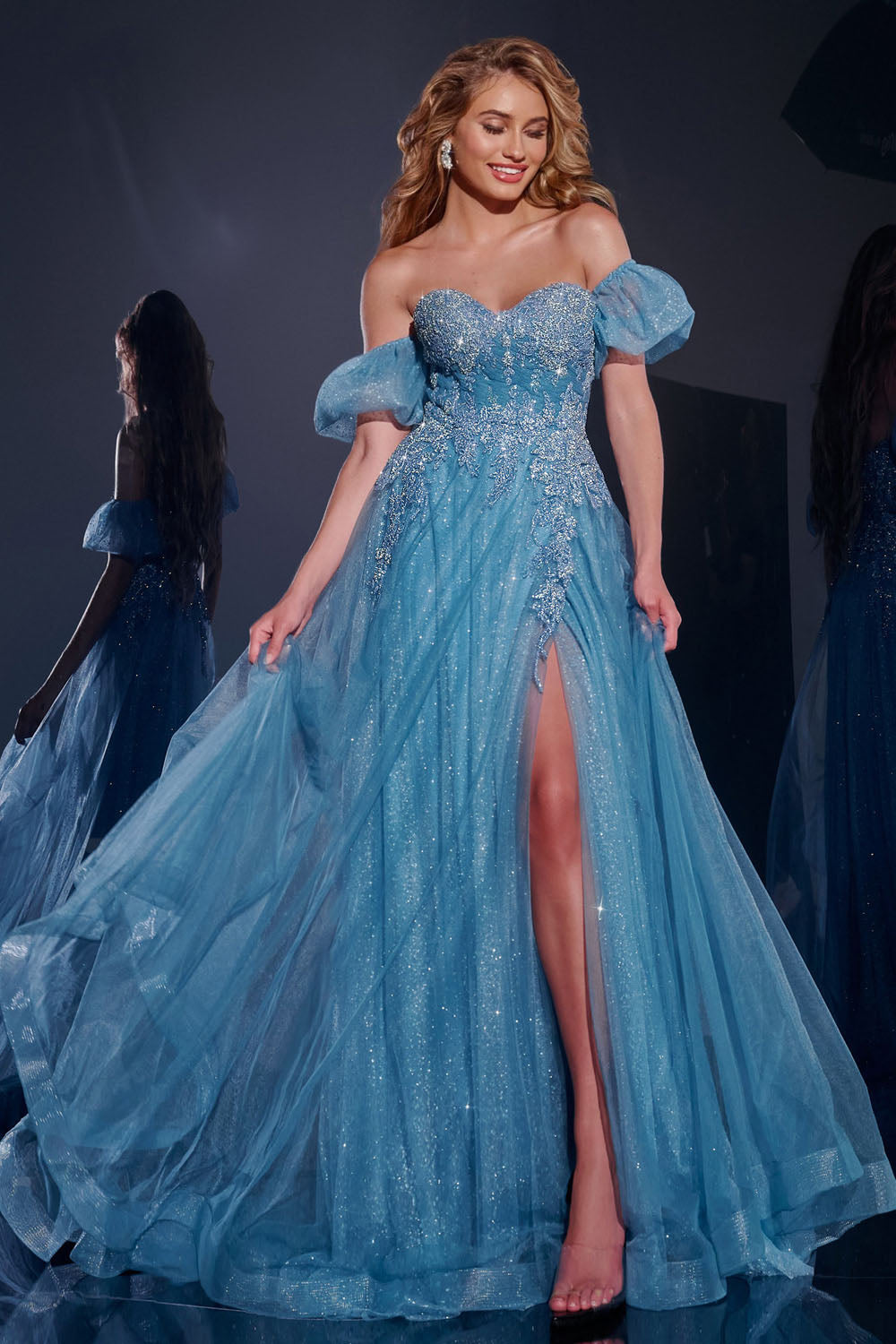 Jovani 40474 prom dress images.  Jovani 40474 is available in these colors: Blue.