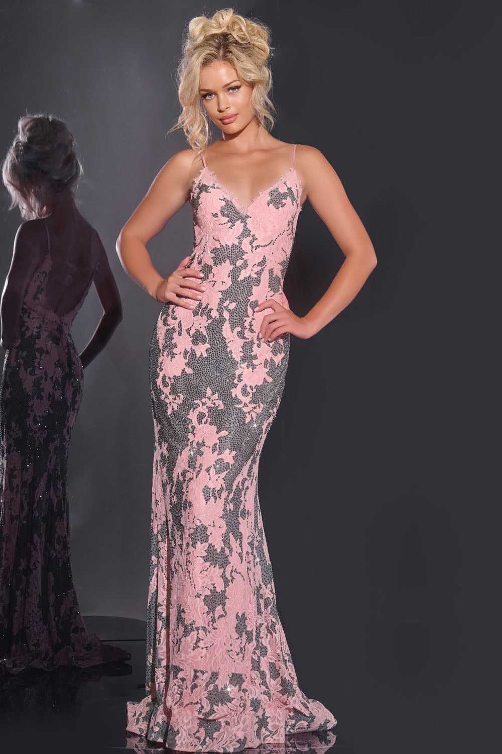 Jovani 44033 prom dress images.  Jovani 44033 is available in these colors: Multi.