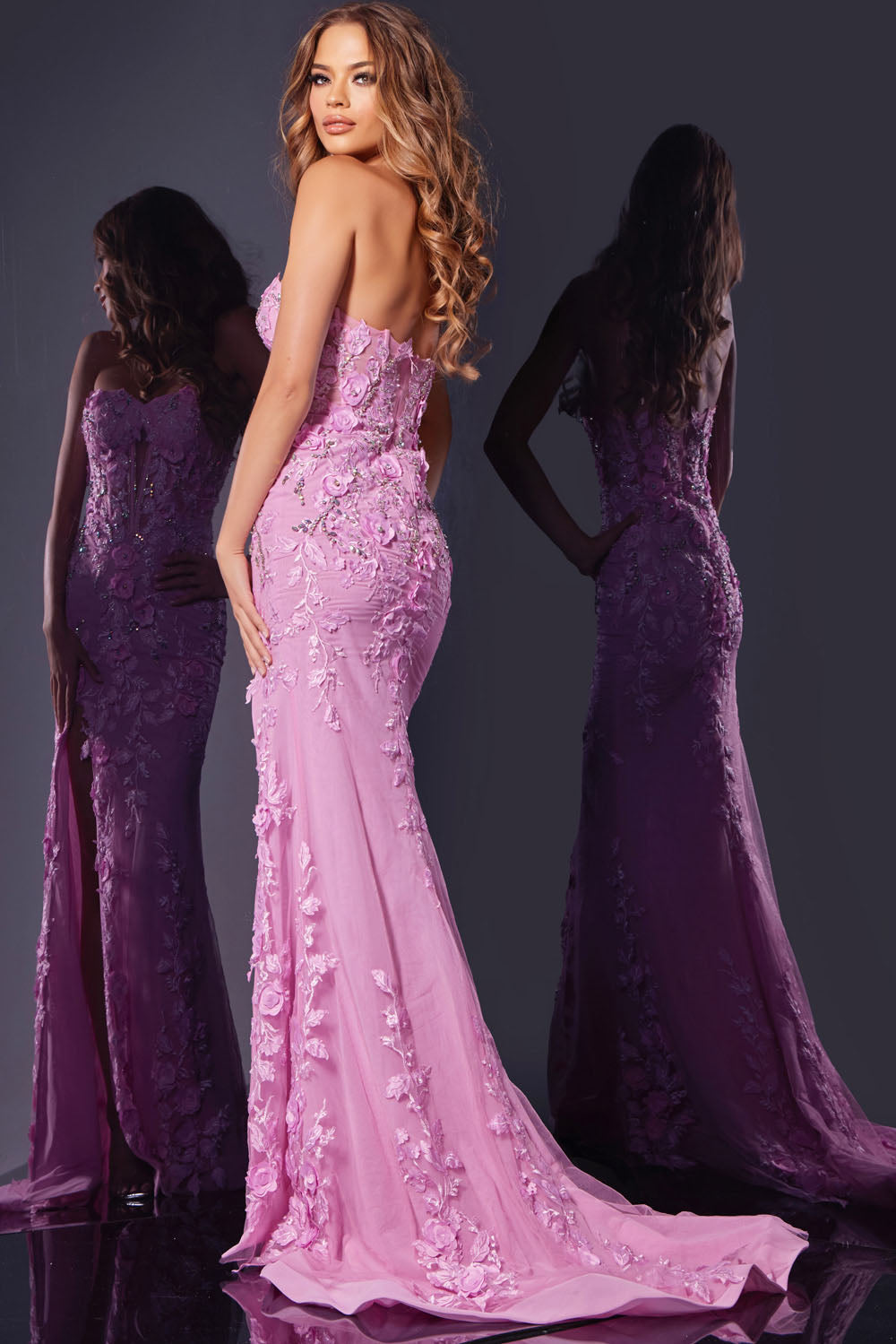 Jovani D5107 prom dress images.  Jovani D5107 is available in these colors: Pink, Black, Light Blue, Lilac.