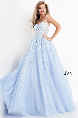 Jovani JVN00915 prom dress images.  Jovani style JVN00915 is available in these colors: Hot Pink, Blush, Emerald, Light Blue, Navy.