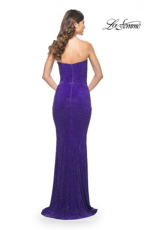 La Femme 32141 prom dress images.  La Femme 32141 is available in these colors: Emerald, Indigo, Wine.