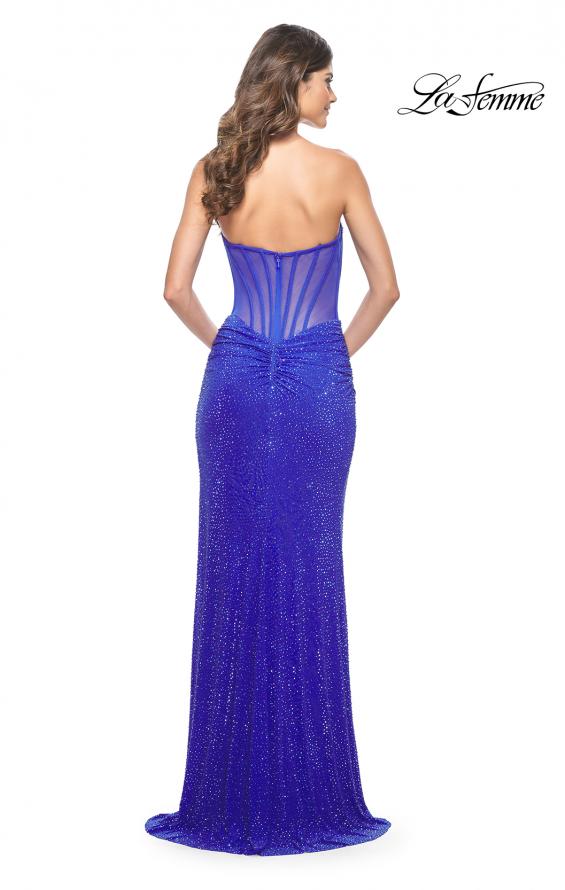 La Femme 32176 prom dress images.  La Femme 32176 is available in these colors: Royal Blue.