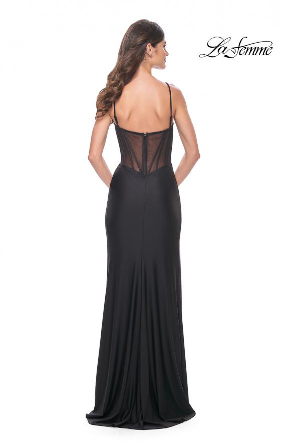 La Femme 32229 prom dress images.  La Femme 32229 is available in these colors: Black.