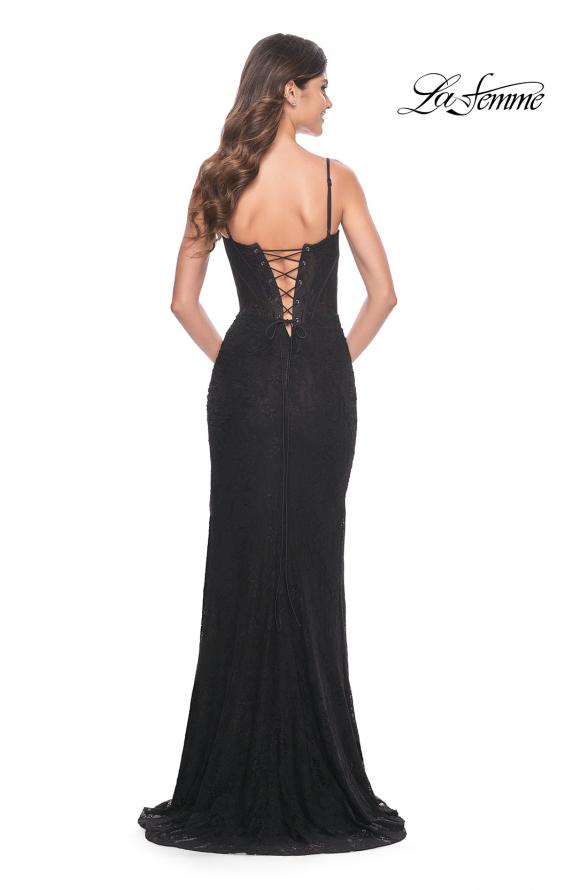 La Femme 32237 prom dress images.  La Femme 32237 is available in these colors: Black, Red.