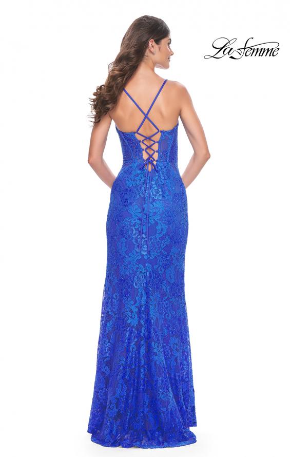La Femme 32248 prom dress images.  La Femme 32248 is available in these colors: Hot Fuchsia, Jade, Royal Blue.