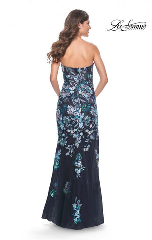 La Femme 32251 prom dress images.  La Femme 32251 is available in these colors: Black, Navy.
