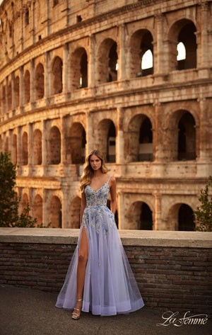 La Femme 32288 prom dress images.  La Femme 32288 is available in these colors: Lavender Gray.