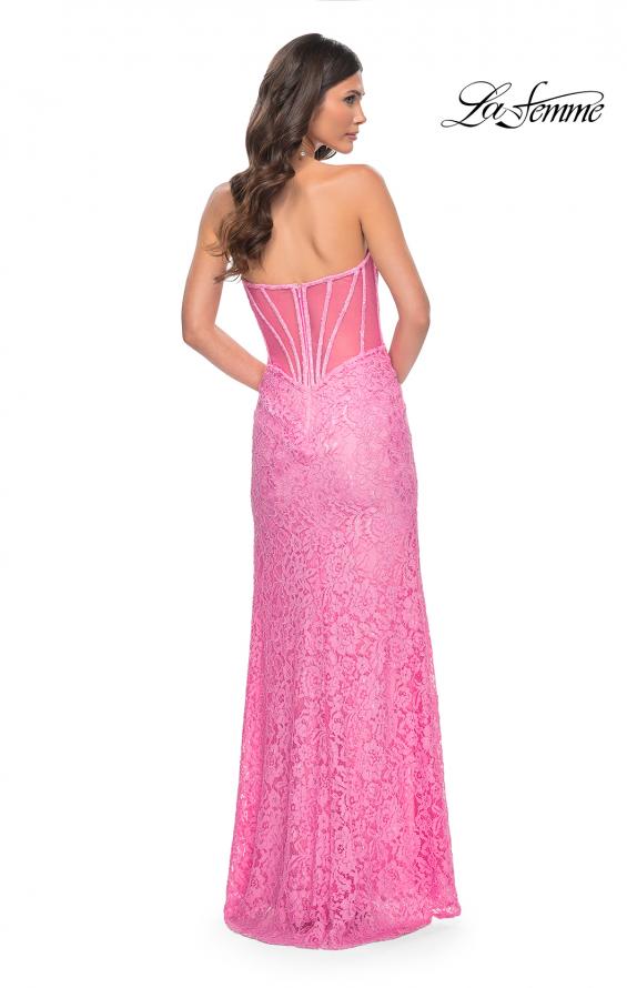 La Femme 32298 prom dress images.  La Femme 32298 is available in these colors: Papaya, Pink.