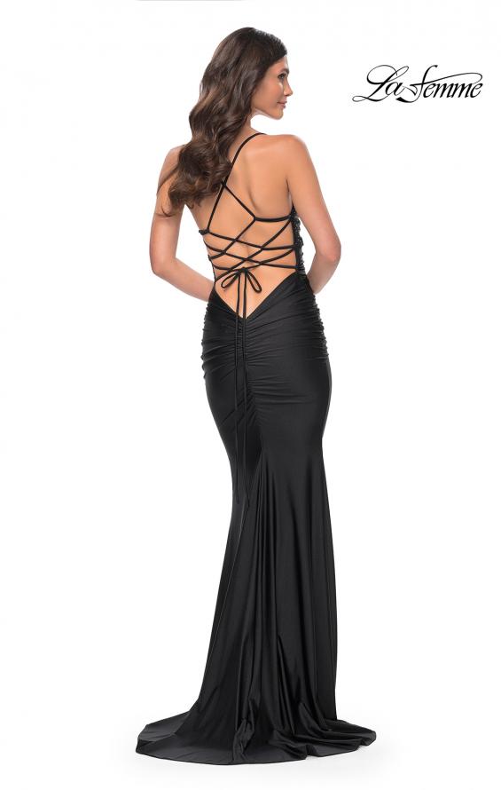 La Femme 32319 prom dress images.  La Femme 32319 is available in these colors: Black.