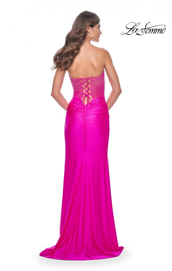 La Femme 32326 prom dress images.  La Femme 32326 is available in these colors: Hot Fuchsia.