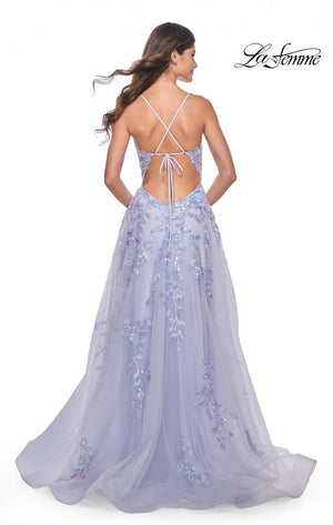 La Femme 32349 prom dress images.  La Femme 32349 is available in these colors: Light Periwinkle.