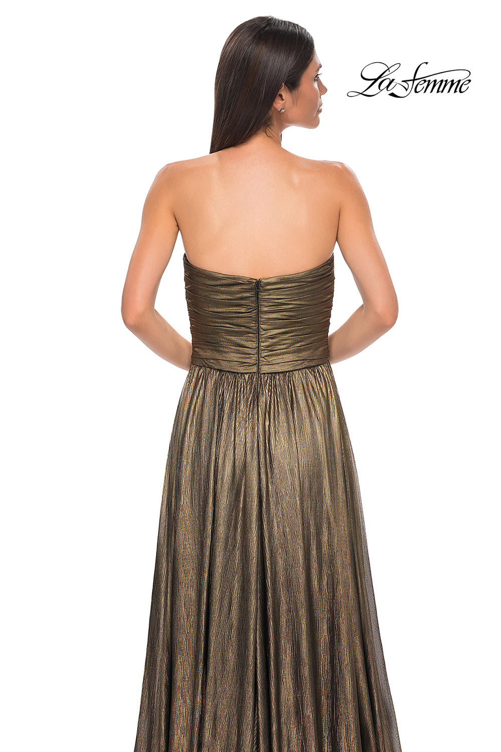 La Femme 32382 prom dress images.  La Femme 32382 is available in these colors: Emerald, Gold, Royal Blue, Royal Purple.