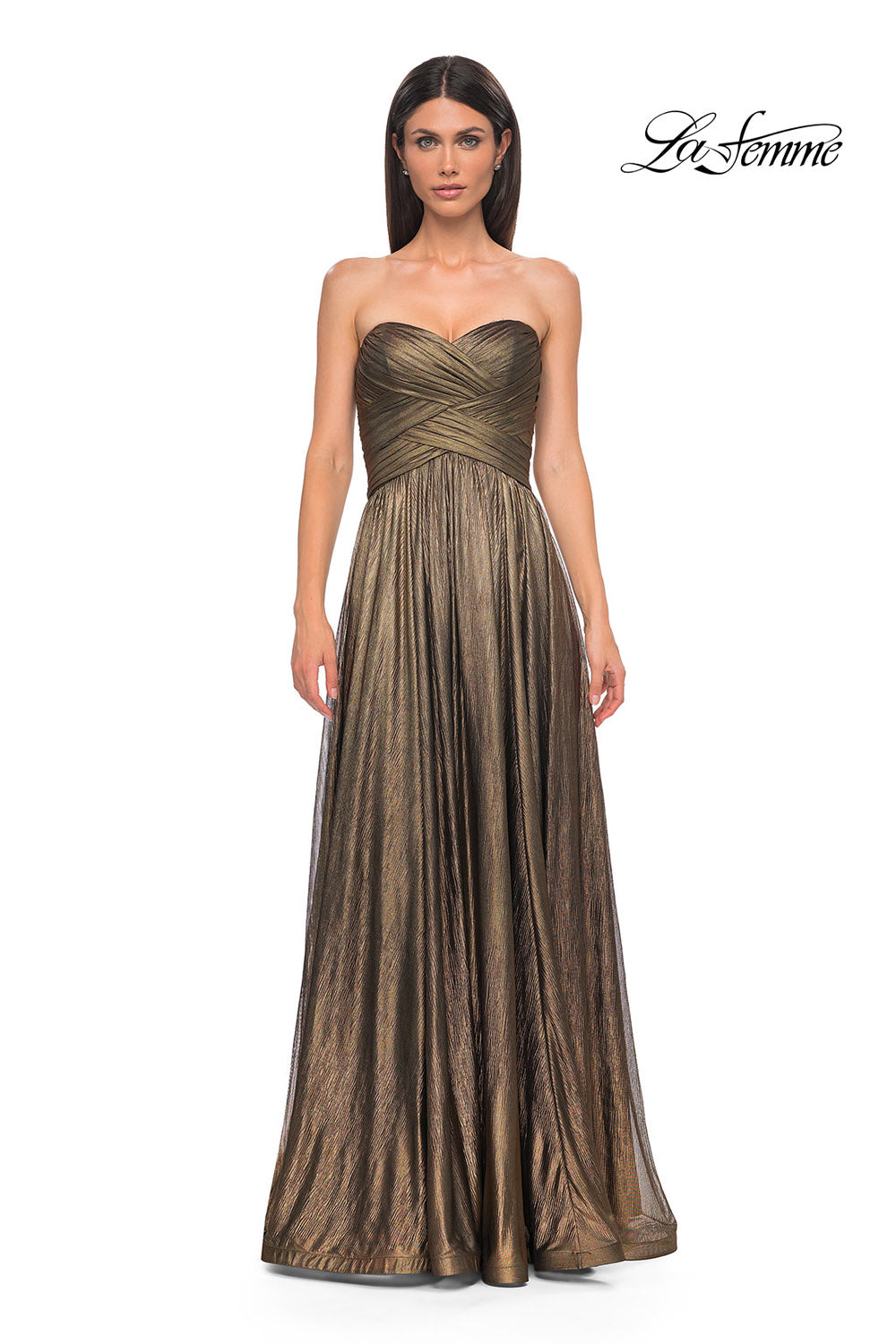 La Femme 32382 prom dress images.  La Femme 32382 is available in these colors: Emerald, Gold, Royal Blue, Royal Purple.