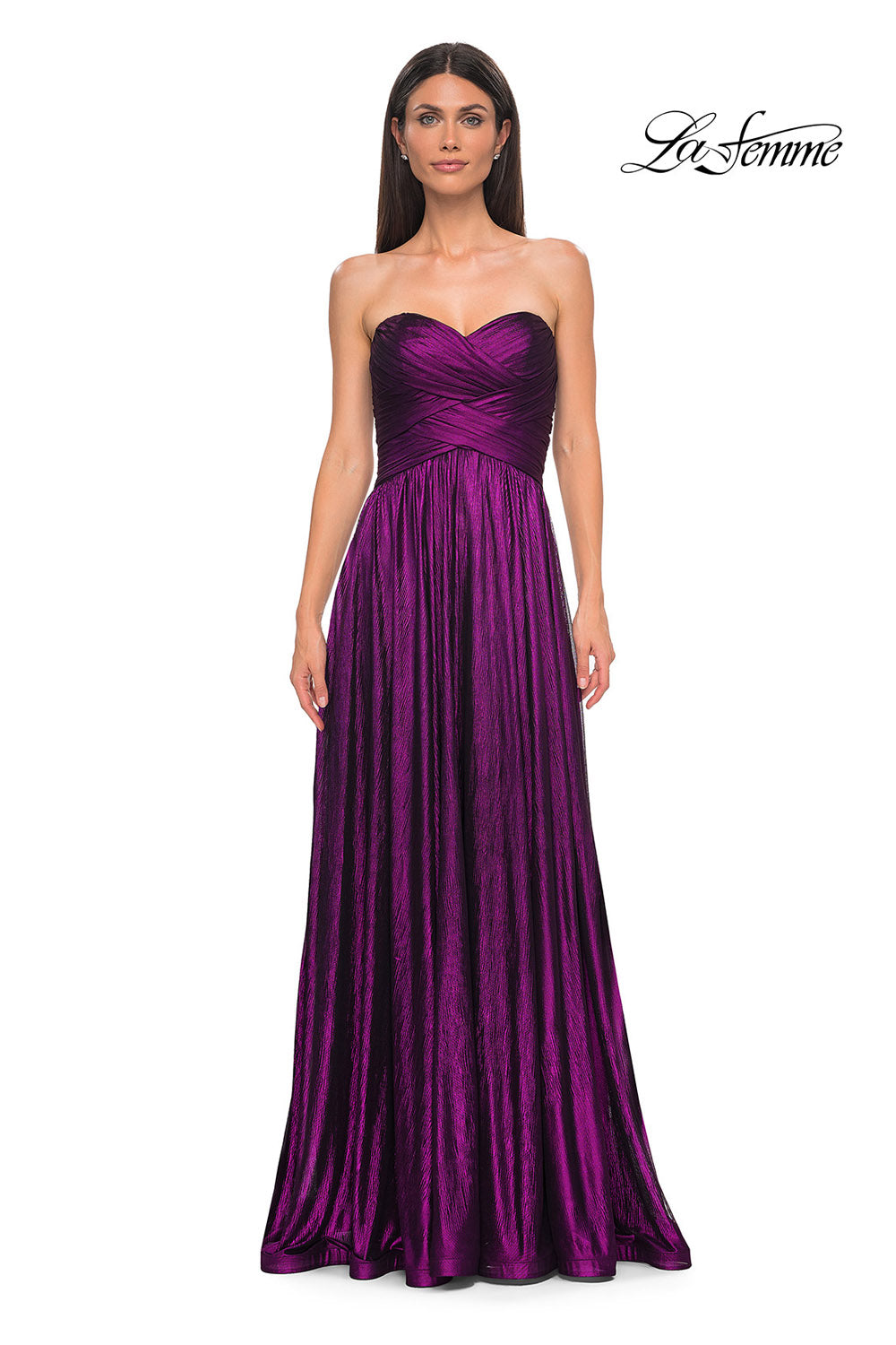 La Femme 32382 prom dress images.  La Femme 32382 is available in these colors: Emerald, Gold, Royal Blue, Royal Purple.