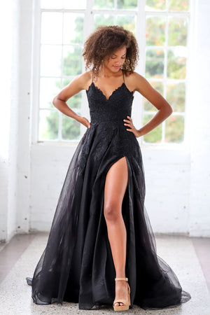 Miah Vega 24102 prom dress images. Miah Vega 24102 is available in these colors: Black, Light Pink, Lilac, Royal.