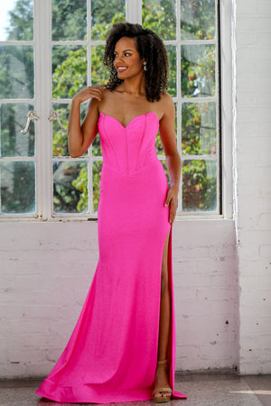 Miah Vega 24104 prom dress images. Miah Vega 24104 is available in these colors: Black, Black Raspberry, Fuchsia.