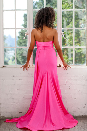 Miah Vega 24105 prom dress images.  Miah Vega 24105 is available in these colors: Bright Green, Bright Pink, Black Royal.