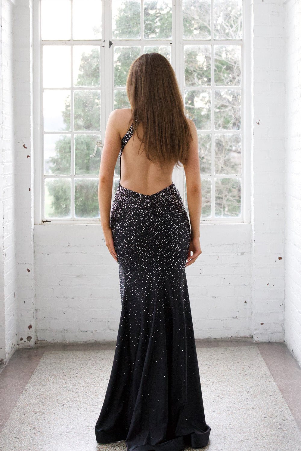 Miah Vega 24501 prom dress images.  Miah Vega 24501 is available in these colors: Black, Emerald, Navy, Red, White.