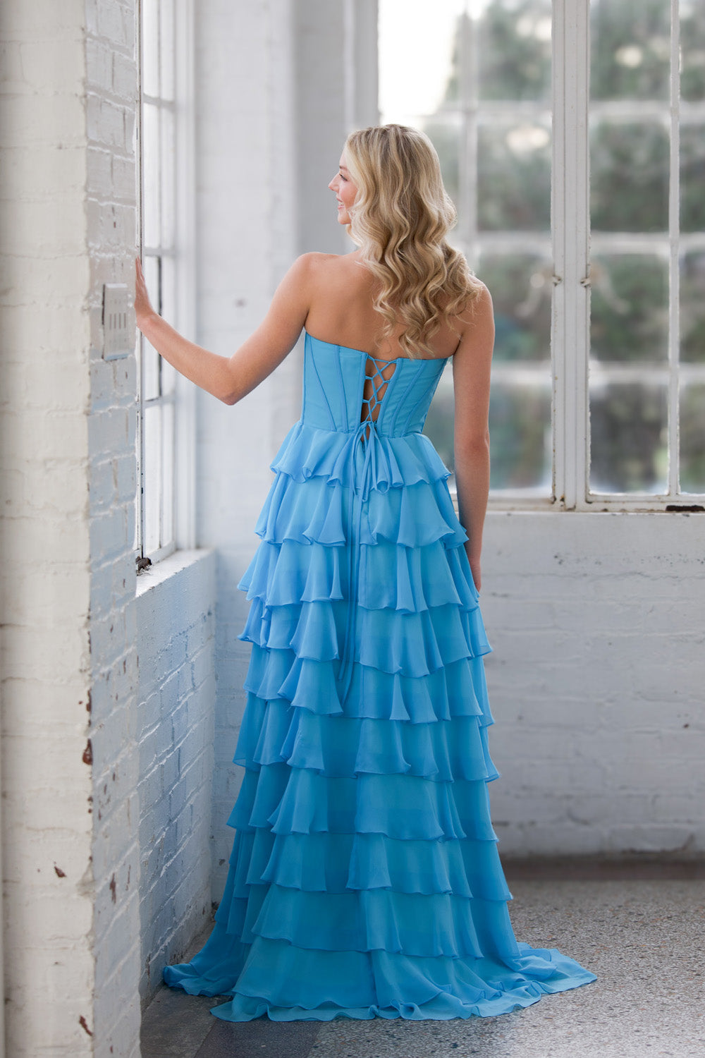 Miah Vega 24502 prom dress images.  Miah Vega 24502 is available in these colors: Black, Bright Pink, Peacock, Red, Light Turquoise, White, Yellow.